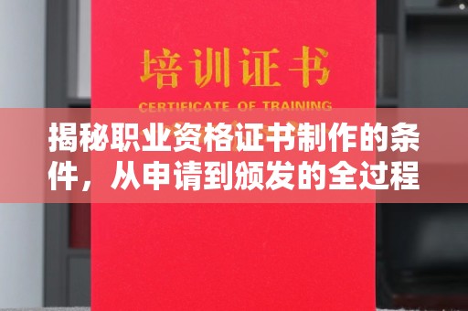 苏仙揭秘职业资格证书制作的条件，从申请到颁发的全过程