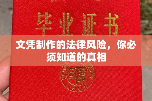 苏仙文凭制作的法律风险，你必须知道的真相